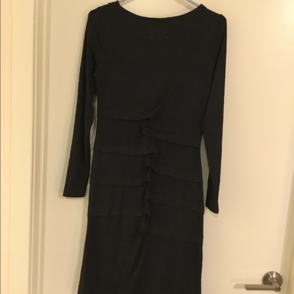 Nicole Miller Gray long sleeve Dress$70 Size Large - Picture 6 of 6